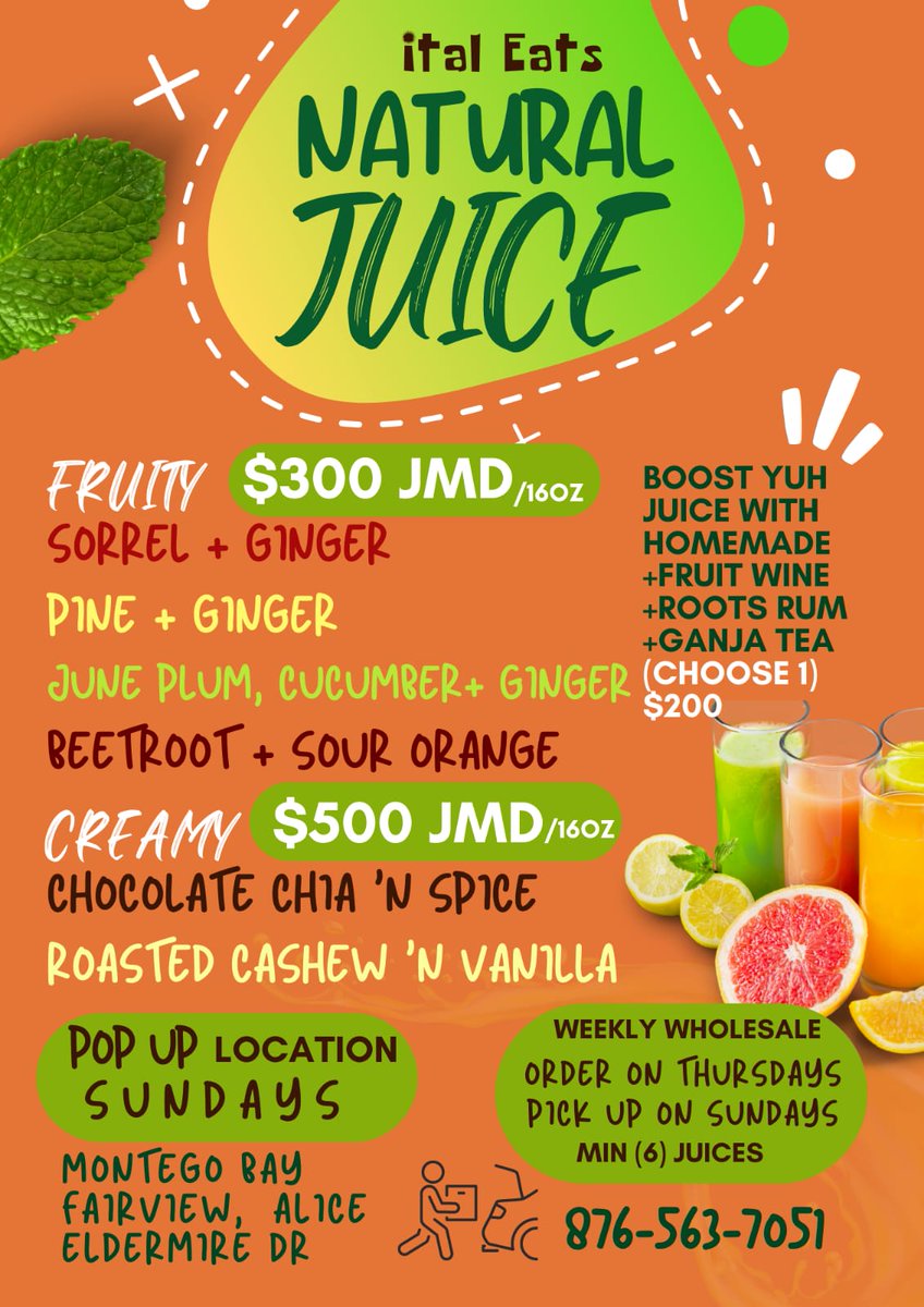 Order your natural Juices (Creamy or fruity)  keep your immune system safe from seasonal allergies..... #boostyuhjuice #Choose1