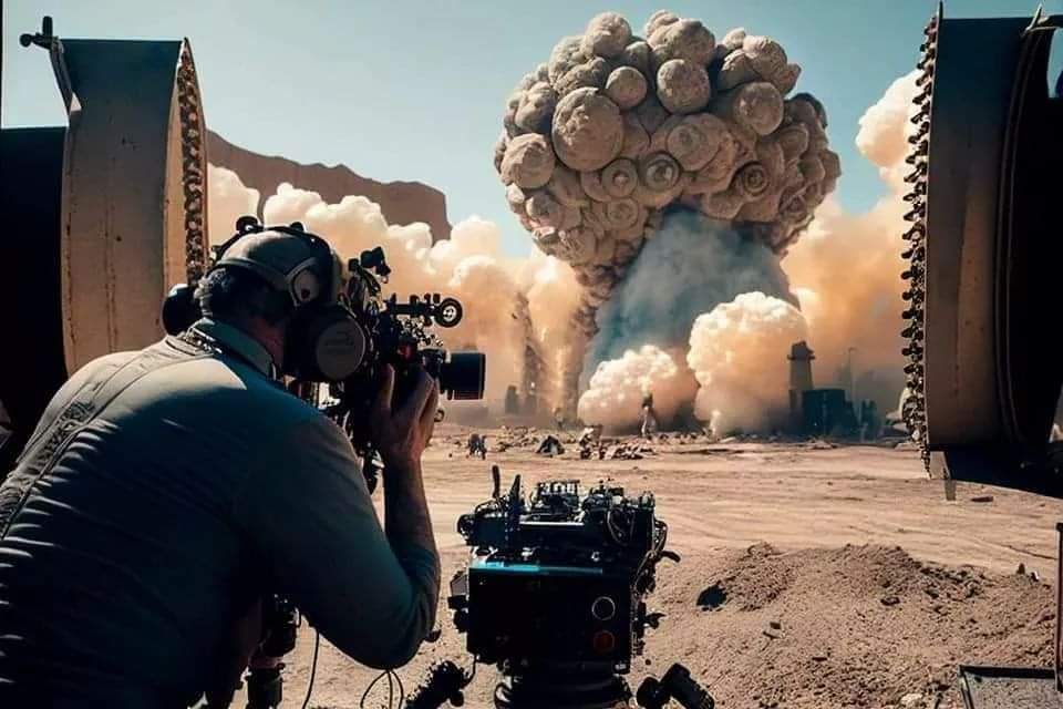 Nindi_Jr's tweet photo. Kwenye Muvi Ya Oppenheimer, Christopher Nolan. Amesema Hajatumia Computer Kwenye Kulitengeneza Tukio La Bom La Atomiki, Na Hakutania. 

Basi Hizi Hapa Picha Za Tukio Zicheki. https://t.co/ANeMuTzLqy
