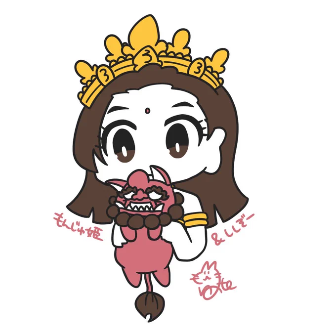 実はイベント中夕方ごろにこっそりライブペイント的なことをしておりました!その時に描いたもんじゅ姫とししぞーです#福崎サブカルフェスタ 