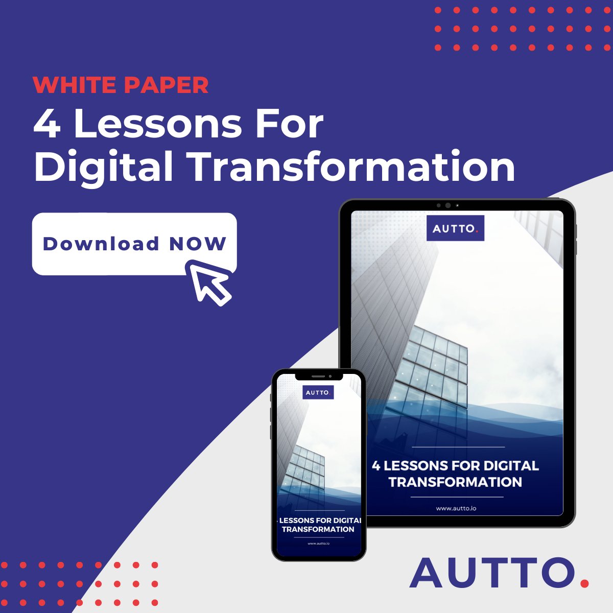 AuttoIO's tweet photo. This AUTTO Digital Transformation Guide brings together insights gained from some of the amazing companies who have used us to automate their workflows as they’ve turned their ideas into digital realities. Download our FREE white paper: https://t.co/EGXZp3rwu4 #automate #learn https://t.co/dGHC25wWgJ