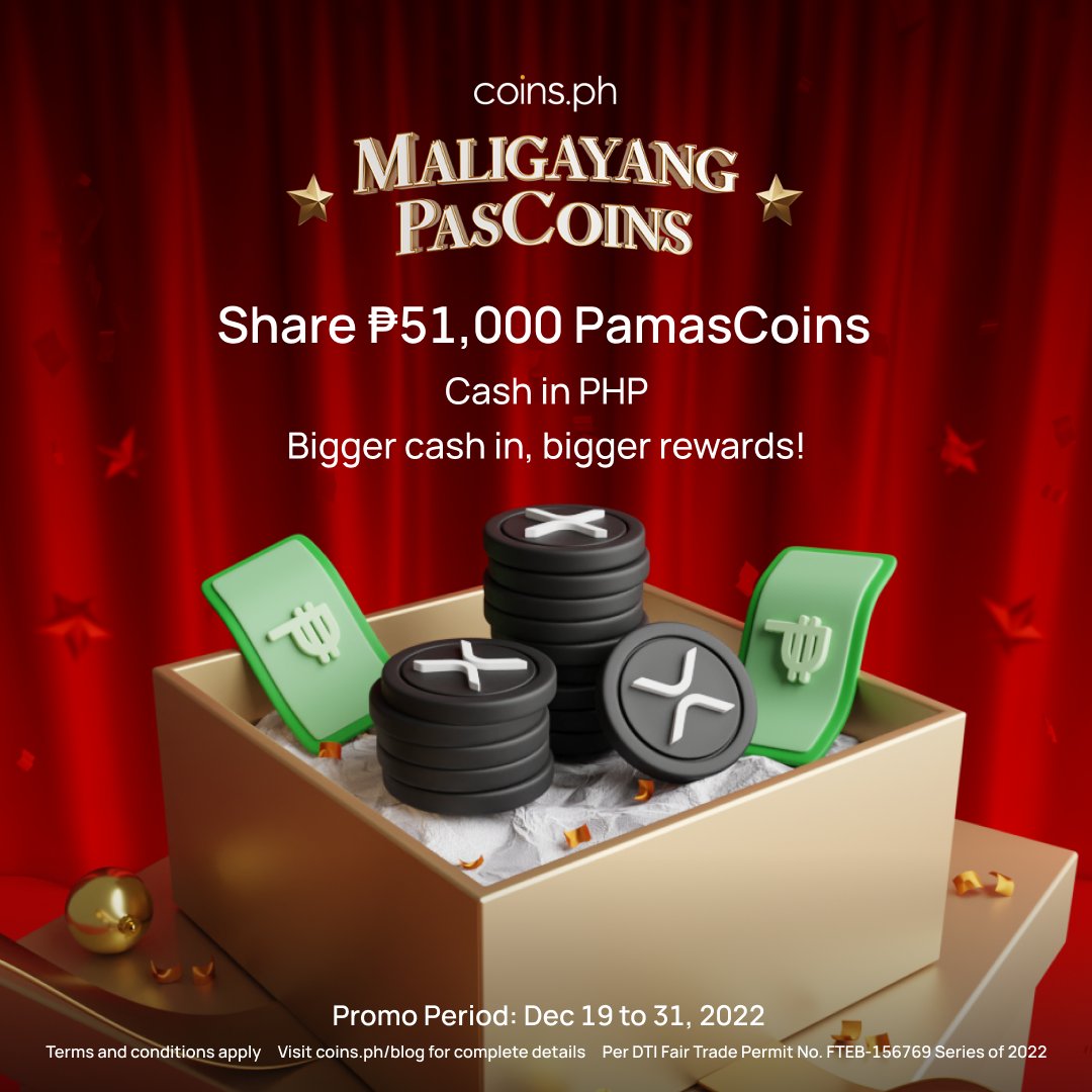 Ngayong pasko, pwede kang mag regalo ng crypto sa pamilya at tropa mo! 🎁

Mag Cash-in ng min. ₱1,000 &amp; get up to ₱150 in $XRP!

May 3 adorable gift tiers na pwede mong ma-achieve: Little Elf ✨, Super Reindeer ❤️ &amp; All-star Santa Claus 🎅

Learn more 👉 bit.ly/3BLFaNt