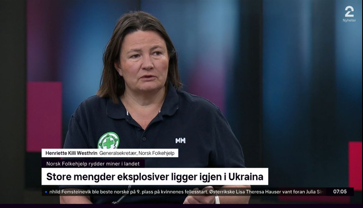 Samtidig som befolkningen i Kyiv våknet opp til atter en dag med droneangrep, var vår generalsekretær @HenrietteKWesth på @tv2nyheter for å snakke om mineryddingen vi er i ferd med å starte opp i landet. Mineomfanget er av et kaliber vi ikke har sett maken til i Europa siden WW2.