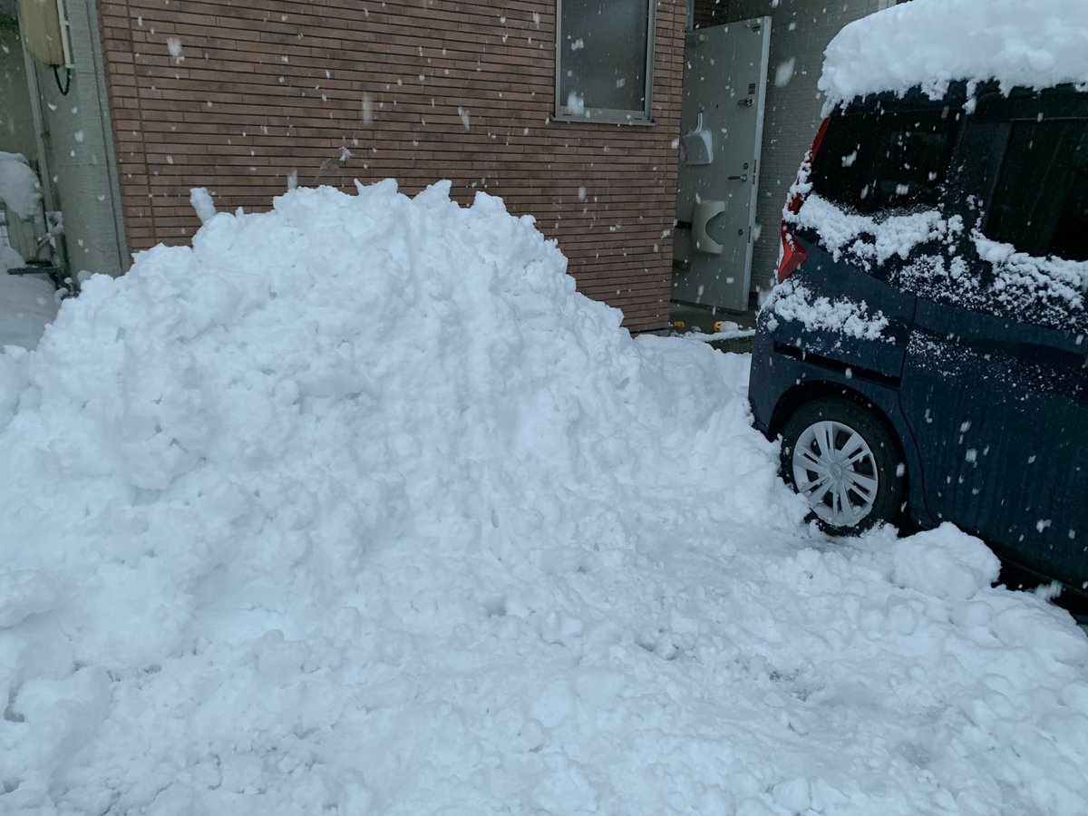 sakuraote2's tweet photo. すぐかまくら作れそうだな。でも雪かきで疲れてそんな気力なし。家の前の道路でスタックした車を手伝ってみたけど、その後ももう一回スタックしちゃってお手上げ。道路が細すぎて雪置く場所もあまり無いし、もちろん除雪車も通らないしどうすれば。。#新潟市 https://t.co/t0ATB0ET2D