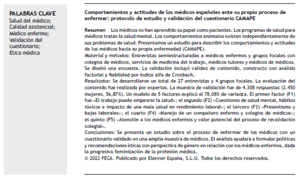 JHealthQualityR's tweet photo. 📰 Comportamientos y actitudes de los médicos españoles ante su propio proceso de enfermar: ... cuestionario CAMAPE
✏️Original en el @JHealthQualityR #RevistaSECA #JHQR
👉 https://t.co/frxFwwKs61
✅#CalidadAsistencial #MedicoEnfermo #validacioncuestionario #EticaMedica #CAMAPE https://t.co/bwsANdZK03