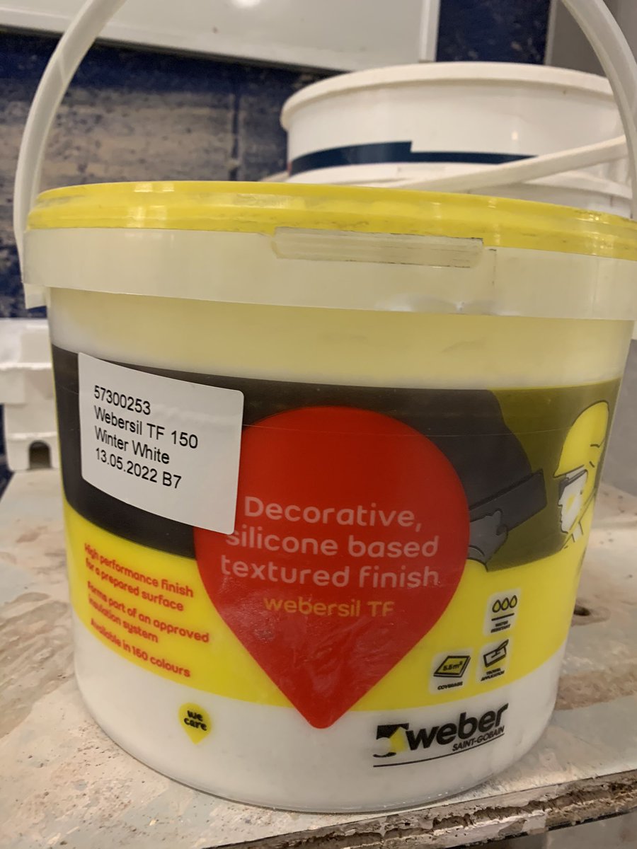 SwfcJim's tweet photo. Nice EWI system installed using quality #weber products for a maintenance course we are running tomorrow. @Rob13167 Lovely materials and finish nice. Struggling to find a local supplier though. Thanks to #rendit for a quick delivery turnaround. https://t.co/uIkJCFPUS4