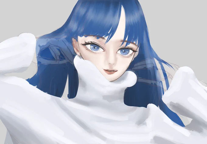 #れいじるの毎日チャレンジ 353日目40分やっぱ先に線描かないと難しいなぁ面から塗ってくと毛先とかも太い面だけになってよく分かんなくなっちゃううーんどうしようかなぁ 