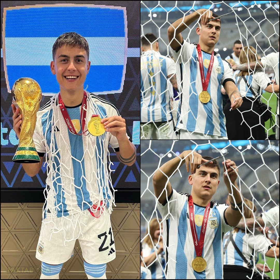Paulo Dybala 🏆 Sering jdi cadangan, tpi akhrinya juara. Cuma main 2x, itupun sbg pengganti, total hny main 25 menit.

vs Perancis masuk di menit 120+1' utk adu penalti, tpi menit 120+4' sempat melakukan clearance peluang Mbappe. Nendang penalti &amp; gol. Ikut bantu Argentina juara.