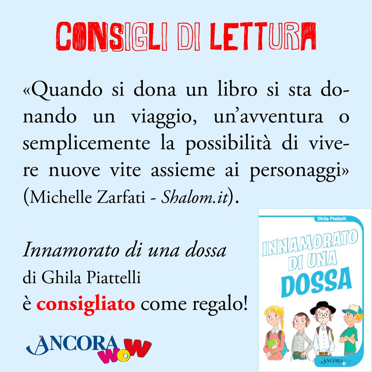 Ringraziamo <a href="/shalomroma/">Shalom</a> ma soprattutto Michelle Zarfati per aver consigliato il libro di Ghila Piattelli, Innamorato di una dossa, come regalo per la festa di #channukà. Bellissime le sue parole sul libro e sul regalare un libro. 
tinyurl.com/29mv2nrk