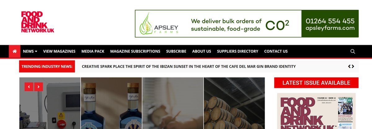 Apsley Farms is advertising  #foodgrade #sustainable  #CO2 in the digital Food and Drink Network Magazine <a href="/fdnetworkuk/">Food & Drink Network UK</a> #sustainableenergy #foodindustry