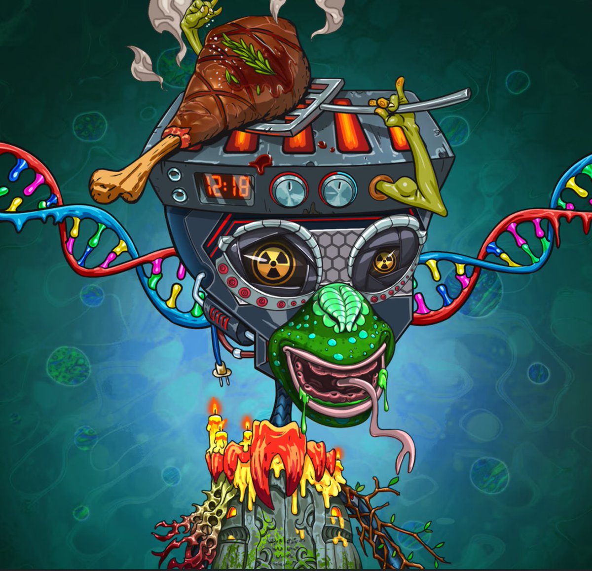 hei <a href="/MoonApeLab/">Moon Ape Lab</a> ! just breeded this for #mutantmonday
I love the bbq trait, is also just a CAN of Crypto Cola, do you want one? Come in our discord.. we do guess the number for a can few times per day until Christmas :D
