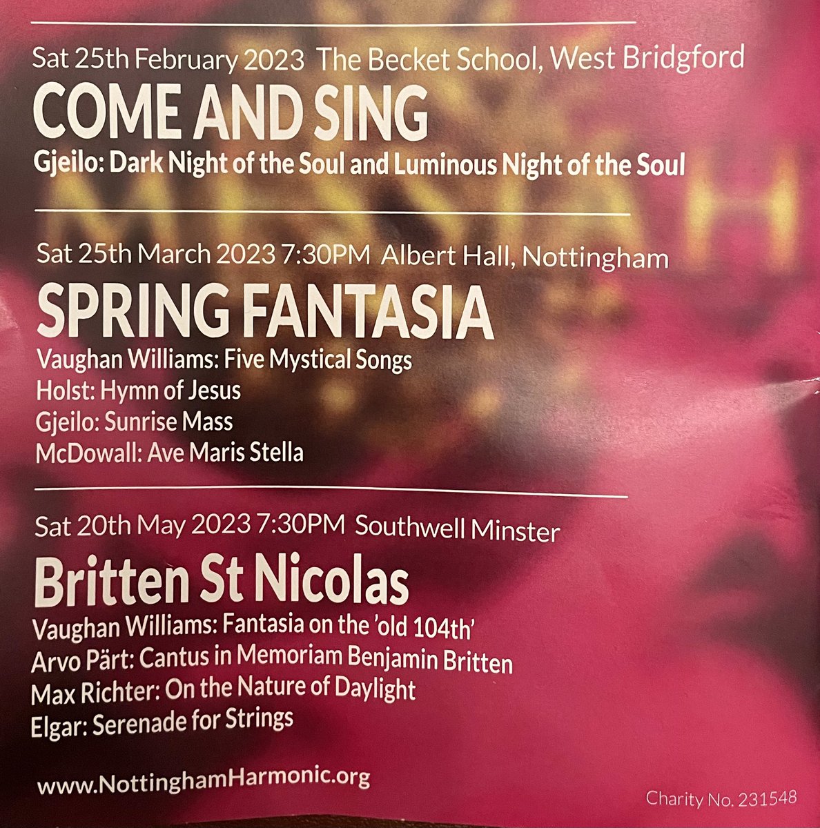 2/2 We look forward to seeing you in the New Year &amp; the dates for the rest of our season are on the photo below - do come listen.
🎶🎄🎅🏼🤶🏻🎄🎶
If you have come to one of our concerts this year then we are very grateful for your attendance &amp; always welcome your feedback or photos.