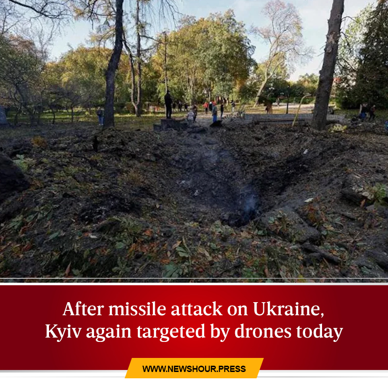 Newshour_press's tweet photo. Three days after a large-scale missile attack on Ukraine, the country's capital city #Kyiv  was again targeted by multiple drones in an attack early Monday.
#ukraine #attack #MissileAttack #news #NewsHour #Breaking_news #NewsHour https://t.co/cZ5pchefmG