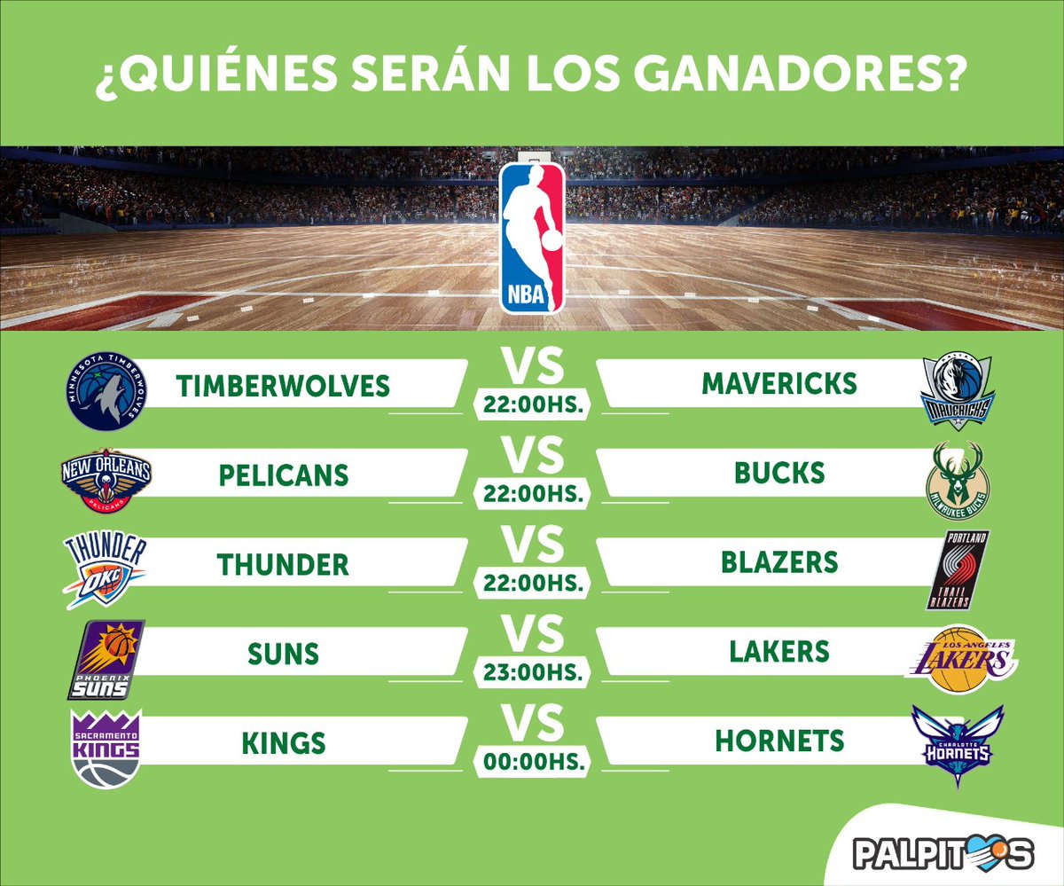 pasiondeptuc's tweet photo. 🏀 ¡Noche de lunes con mucha acción! 🇺🇸 ¡La #NBA se juega con todo y vos podés ser el gran ganador en @palpitosok! 💚 ¿Cómo será tu jugada? ➡️ https://t.co/nQVJr7vUoF https://t.co/AkMda71SfT