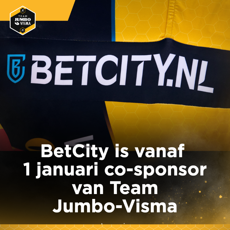 vismaleaseabike's tweet photo. New partner alert!
Vanaf 1 januari is @BetCity_NL partner van Team Jumbo-Visma.
Het logo is in 2023 en 2024 te zien op het shirt van onze World Tour-renners. Zo kunnen we ook komend seizoen de sportieve ambities van onze ploeg nastreven. 🙌 #samenwinnen