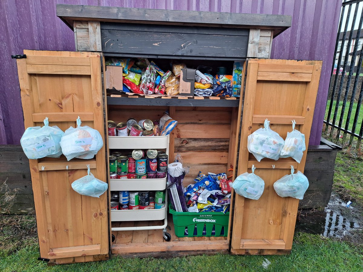 Our community food cupboard is fully stocked with following items;
Tinned food, Pasta, Noodles, Crisps &amp; snacks, Drinks,
Nappies sizes 4 &amp; 5, Toilet roll
Clothing- pyjamas (size 8/10v&amp; 12/14), Men's trousers &amp; shorts (XL)
Please share this with the community.