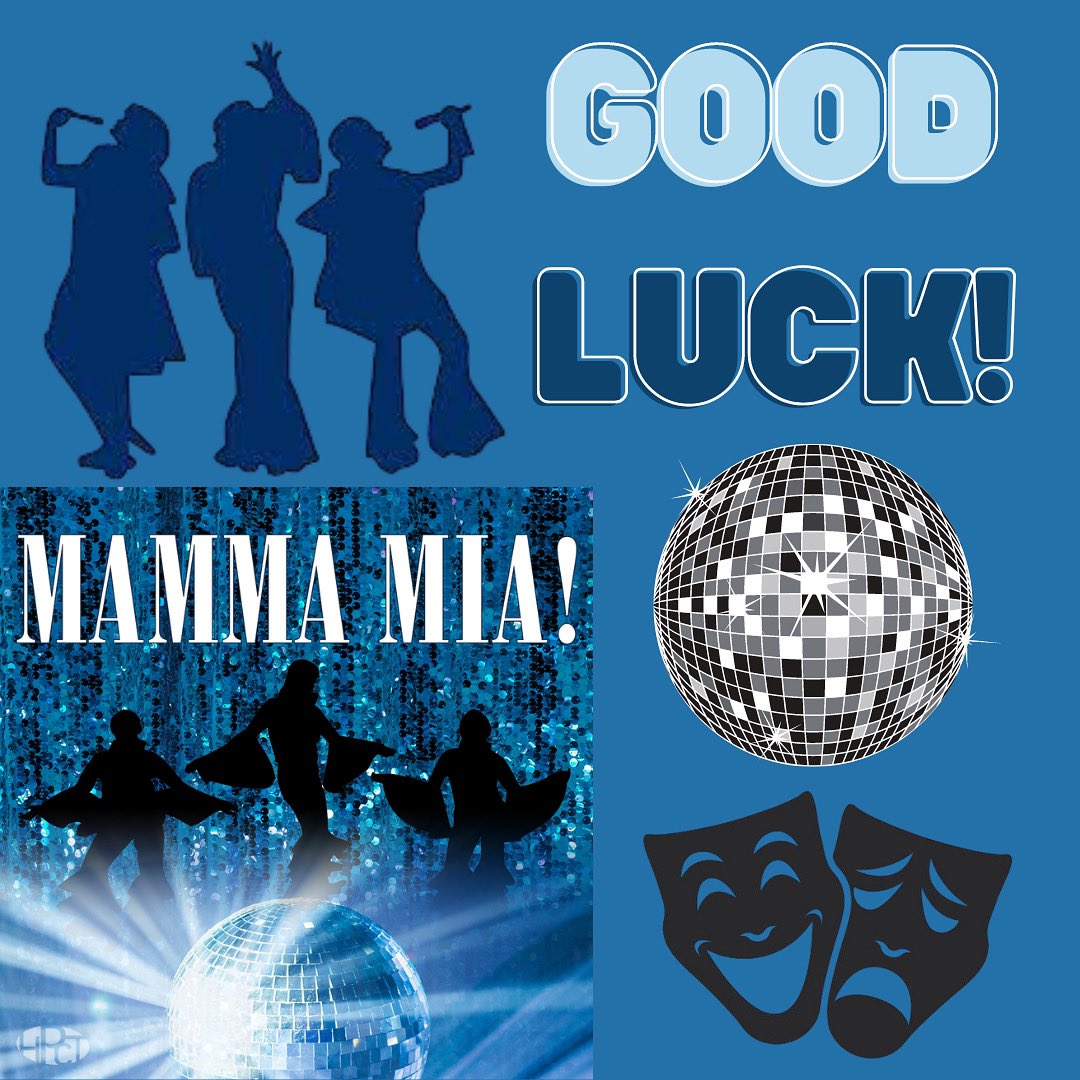 Best of luck to everyone auditioning for Mamma Mia today! Reminder that auditions are in B-11 and make sure to be there for your respected time slot and have all forms/conflict sheets completed.We can’t wait to see everyone's amazing auditions and to get started on the production