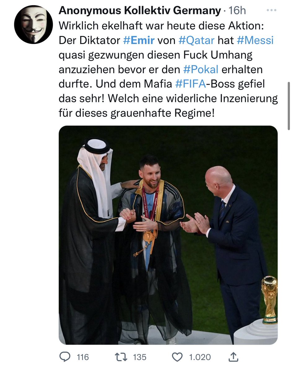 LViehler's tweet photo. Kann es sein, dass die gleichen Personen, welche sich über #bademantelgate aufgeregt haben, nun den #Bischt von #Messi verteufeln?
Wenn ja: Wie gehen Sie mit Ihrer Doppelmoral eigentlich privat um? https://t.co/VZFKJsDNLe