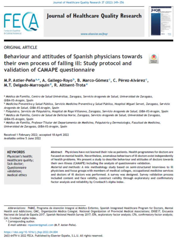 JHealthQualityR's tweet photo. 📰 Behaviour and attitudes of Spanish physicians towards their own process of falling ill: ...of CAMAPE questionnaire
✏️Original en el @JHealthQualityR #RevistaSECA #JHQR
👉 https://t.co/frxFwwsRet
✅#QualityHealthcare #sickdoctor #medicalethics #questionnairevalidation #CAMAPE https://t.co/6uiX7lYbAh