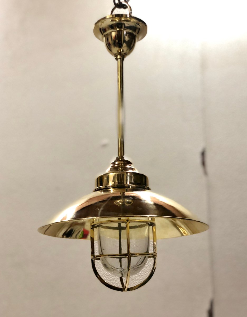 Excited to share the latest addition to my #etsy shop: New Solid Brass Hanging Nautical Sconce Ship Light with Deflector etsy.me/3WrayJg #housewarming #hanukkah #entryway #coastaltropical #metal #antiquependant #vintagependant #hanging #shiphanging
