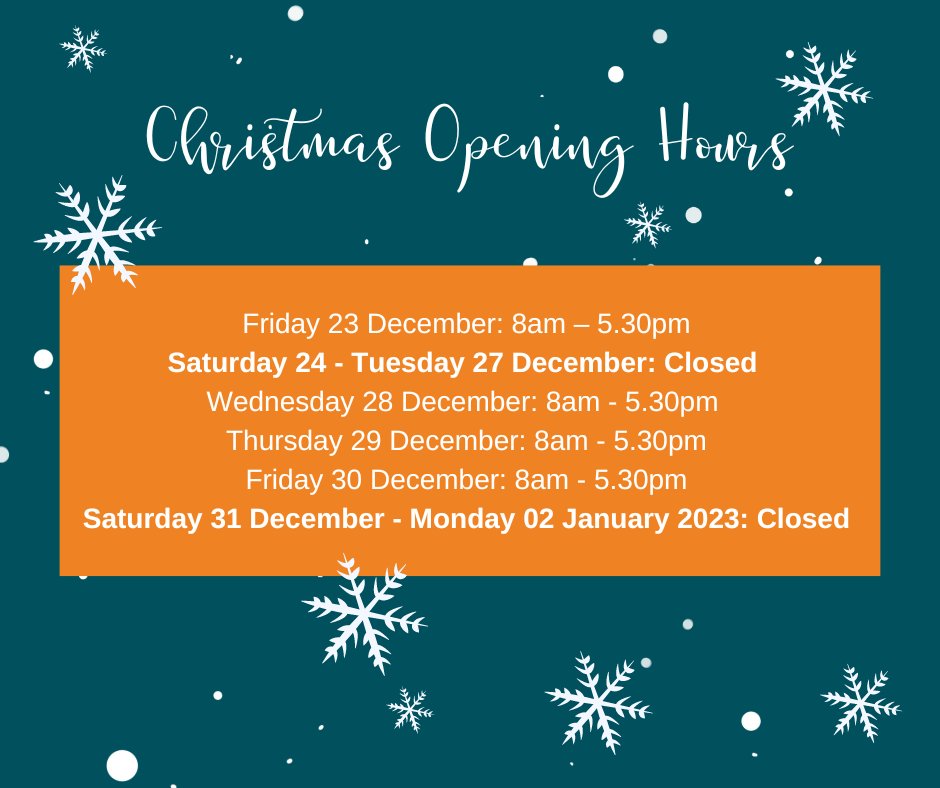 Here's when we'll be available over the festive season 👇