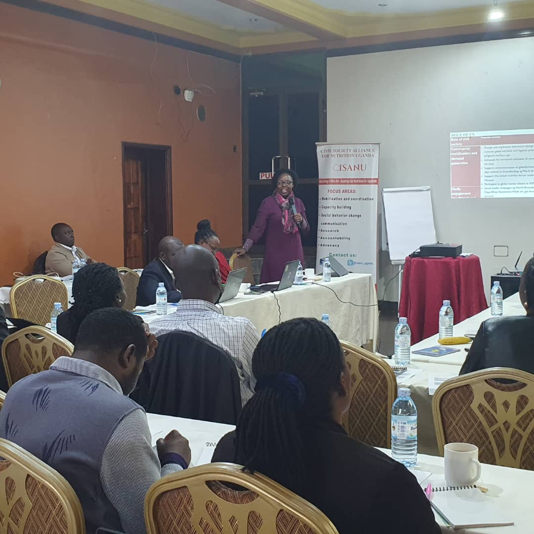 Uganda Nutrition Action Plan (UNAP II): Calls for concerted effort of all stakeholders, CSOs towards effective and equitable nutrition programming on issues of breastfeeding, iron & vitamin A intake. - Ms @enasikye Advocacy and Policy at @PATHtweets with @cisanu_uganda