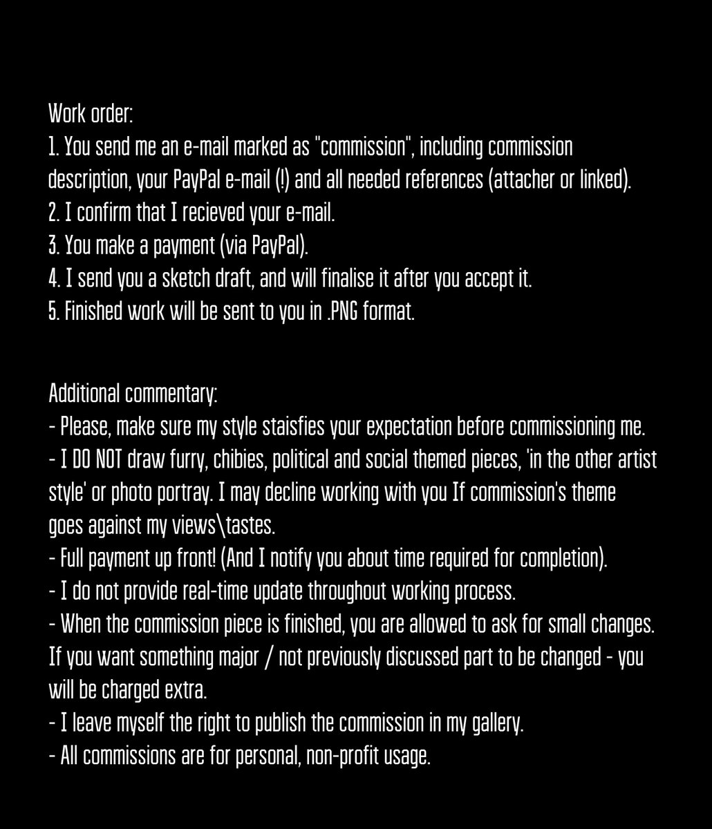 Open 😘
You can write to me in private messages))
Include the word “commission” in your subject line.
P.S. I'll be grateful for the repost :D
#commission #commissionsopen #commission_info