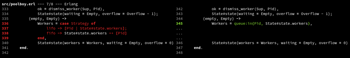 _wilfredh's tweet photo. I've released difftastic 0.39! In this release:

* Erlang support!
* Added `--check-only` and `--exit-code`, making difftastic useful in shell scripts
* Fixed some nasty display and file detection bugs

https://t.co/rXdXpRyFRt https://t.co/YTKnb6v1QY