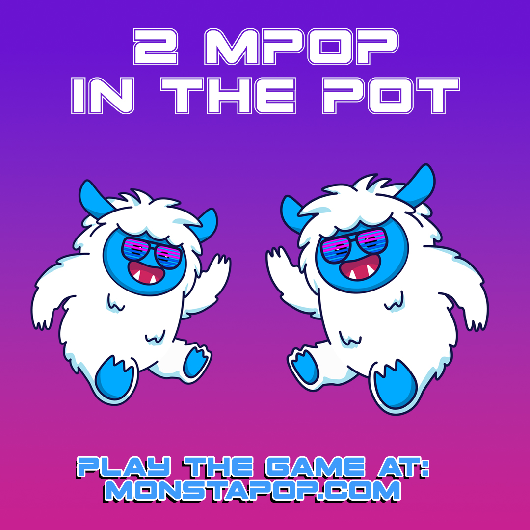 We just added 2 MPOP to the pot! Play the game and stand a chance to win a huge $MONSTA prize! 

Play the game now on our site (link in bio) 

#game #cryptogame #blockchaingame #wincrypto #giveaway #win #bnbchain #gamefi