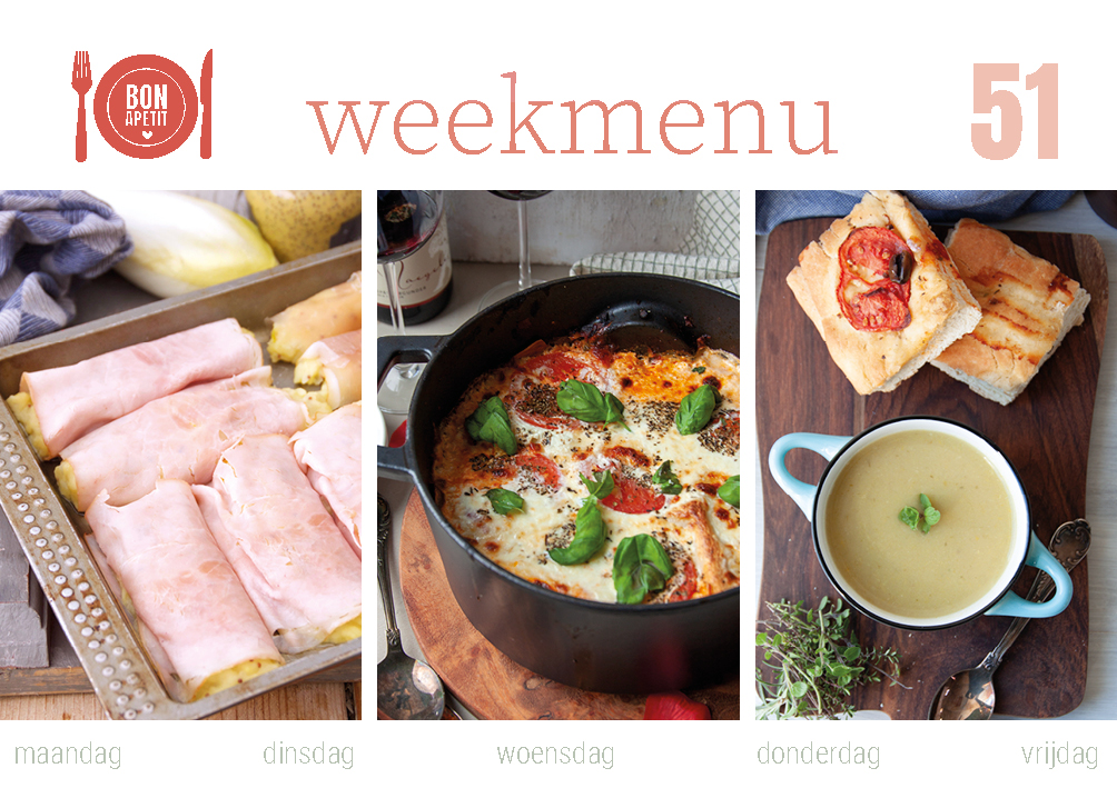Er staat weer een nieuw #weekmenu klaar vol met heerlijke recepten. Wat dacht je van #witlofstamppot uit de oven, éénpans #lasagne of Italiaans #preisoep, allemaal overheerlijk!
bonapetit.nu/weekmenu/weekm…