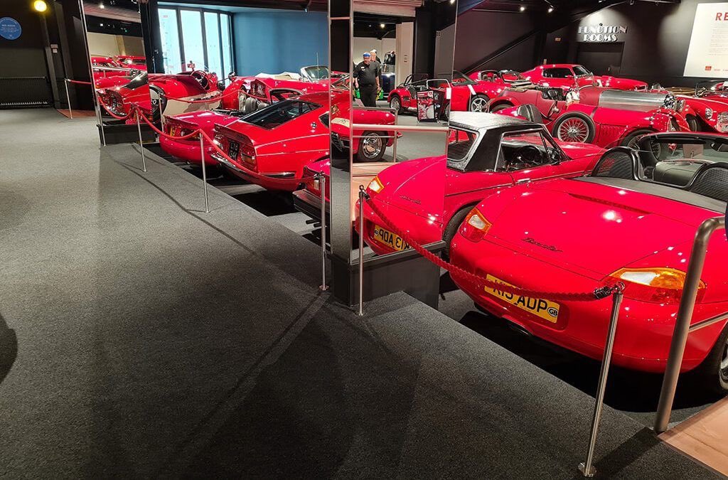 AshteadCompany's tweet photo. We were asked to develop and supply an extensive set of stanchions and colour-coordinated ropes and bungee cords to compliment the cars on display at Haynes Motor Museum. 

All our products are available to view at: https://t.co/pE9N3AuhxO

#stanchions #cars #bespoke #design https://t.co/VvvsDSHsiO