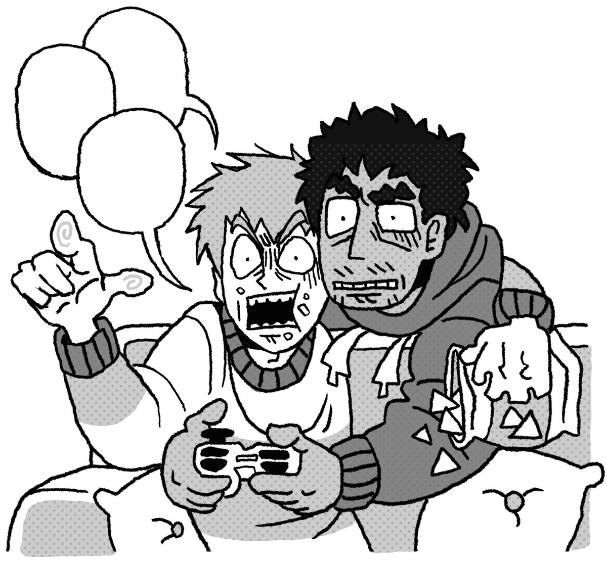Im_WetGymSocks's tweet photo. Drawing for somethin, what game do you think they're playing #mp100 https://t.co/HoUO0Cw6KN