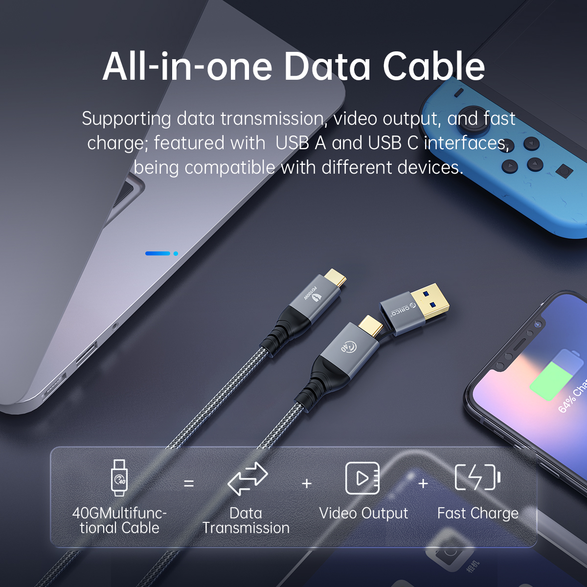 ORICO_Official's tweet photo. Happy Monday! All-in-one Data Cable, no need to search for cables when going out💻📲

🎯 ORICO ACC40 Data Cable https://t.co/C9WQg4fJxp