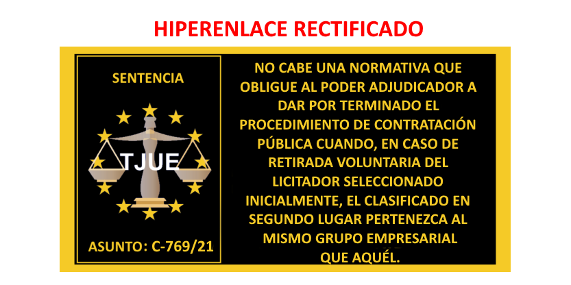 contratodeobras's tweet photo. https://t.co/WsrdBfdNqB JURISPRUDENCIA DEL TJUE: No cabe una normativa que obligue al poder adjudic. a dar por terminado el procedimiento cuando, retirándose voluntariamente el licitador seleccionado inicialmente, el clasificado en 2º lugar pertenezca al mismo grupo empresarial. https://t.co/ydfhOqeYA6