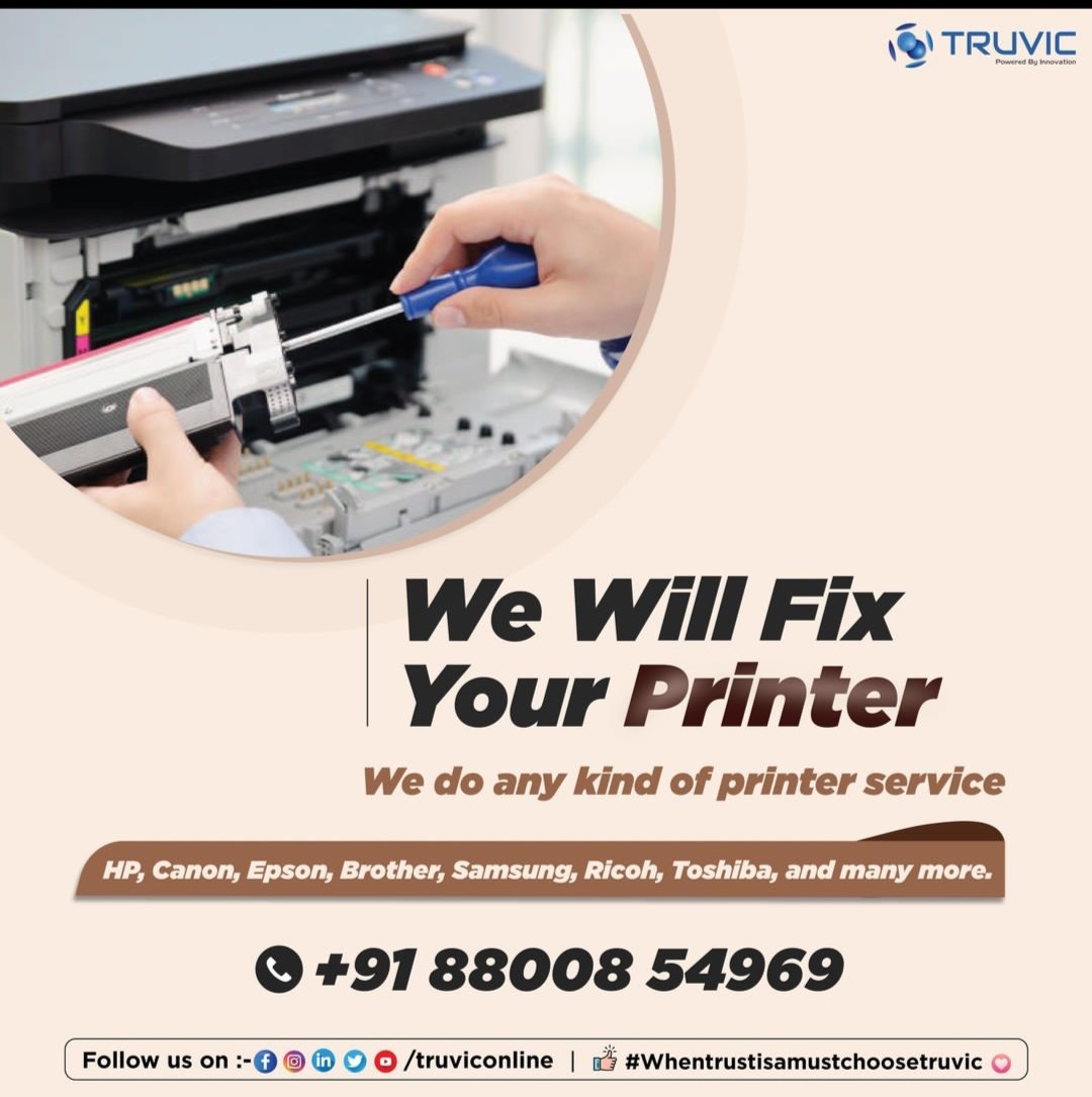 TruvicOnline's tweet photo. Are you looking to repair your 🖨️ printer? Call us today and get the best offer on a purchase or repair.
.
Call Now: 📞 +91 88008 54969
.
Follow @truviconline
.
#printer #printerrepair #3dprinter #hpprinter #printerpaper #canonprinter #wirelessprinter #printerrepair #printer https://t.co/M3G5hVMKbS