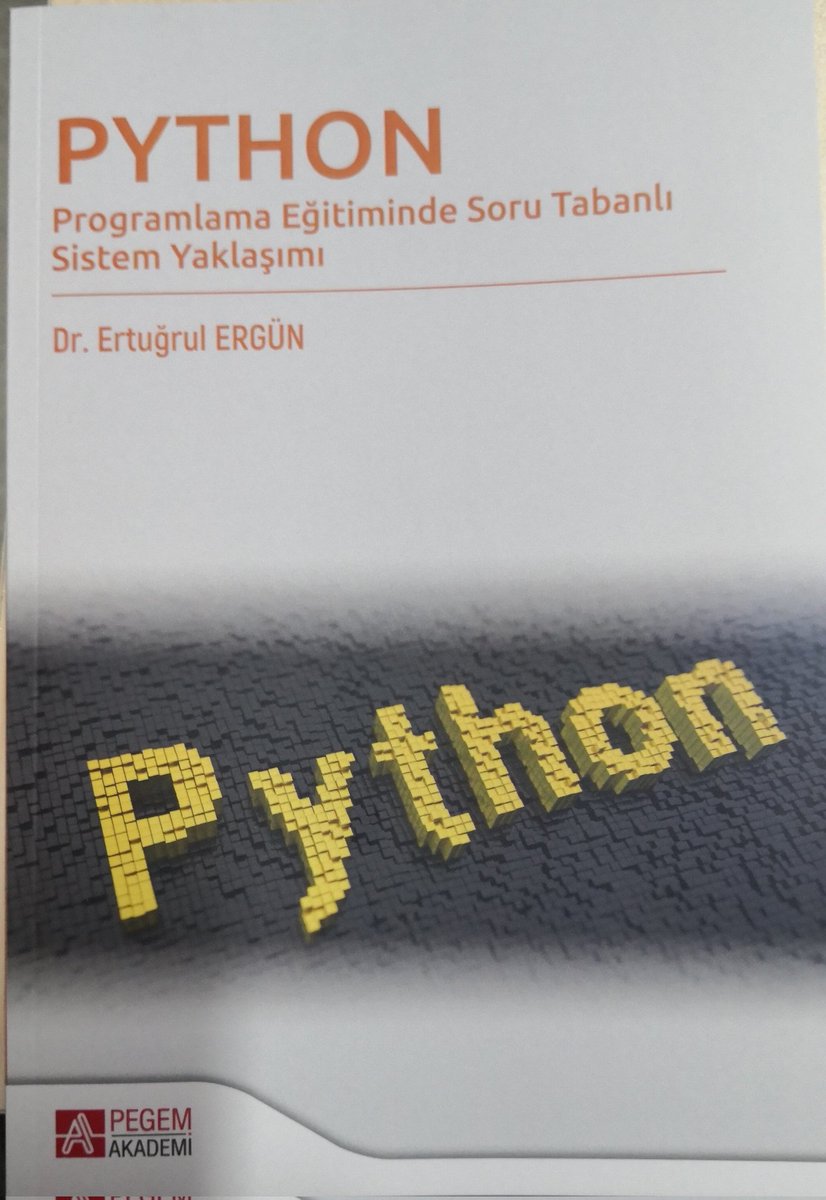 Tek yazarlı ilk kitabım çıktı. Programlama öğrenenlere faydalı olması dileğiyle... pegem.net/urun/Python-Pr…
