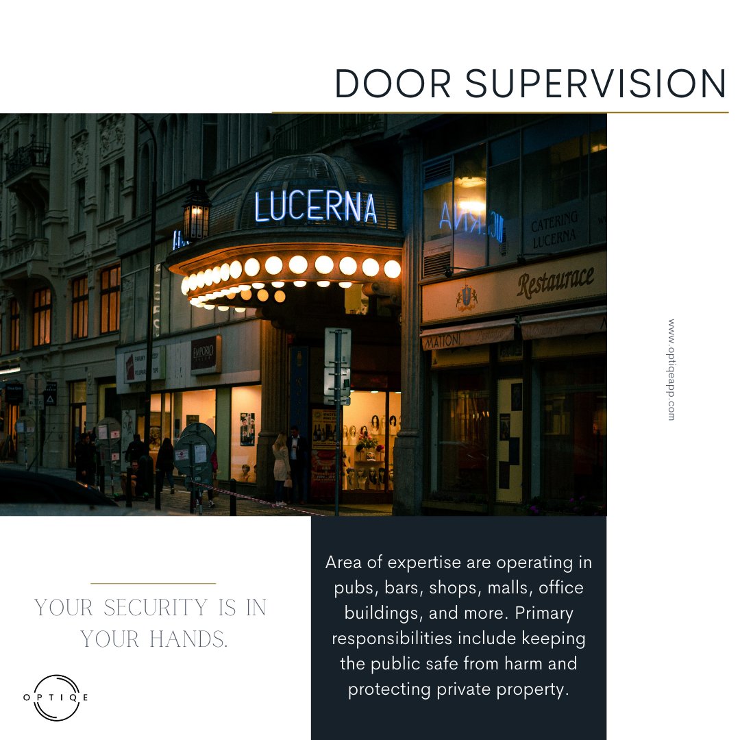 OptiqeApp's tweet photo. Looking for a Door Supervisor? 🤔

Download the Optiqe App and find multiple officers within minutes. 

Follow the link to download. 📲  https://t.co/ckh9tsZPjC 

#SecurityAPP #closeprotection #personalprotection #personalsecurity #london https://t.co/7vtDw6ppjf