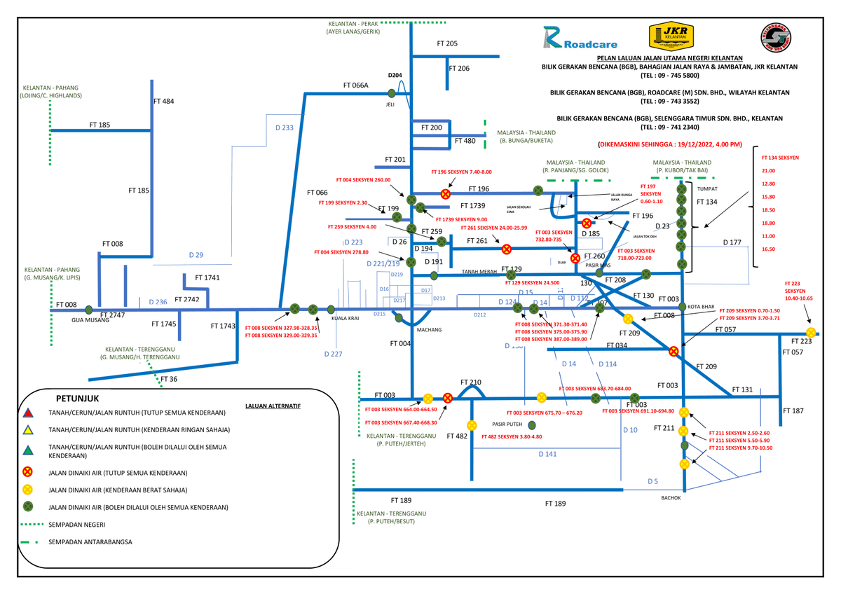 PELAN LALUAN ALTERNATIF BAGI NEGERI KELANTAN SEHINGGA JAM 05.00 PETANG @ 19 DISEMBER 2022

Sumber : <a href="/JKRKelantan/">ᴊᴋʀ ɴᴇɢᴇʀɪ ᴋᴇʟᴀɴᴛᴀɴ</a>