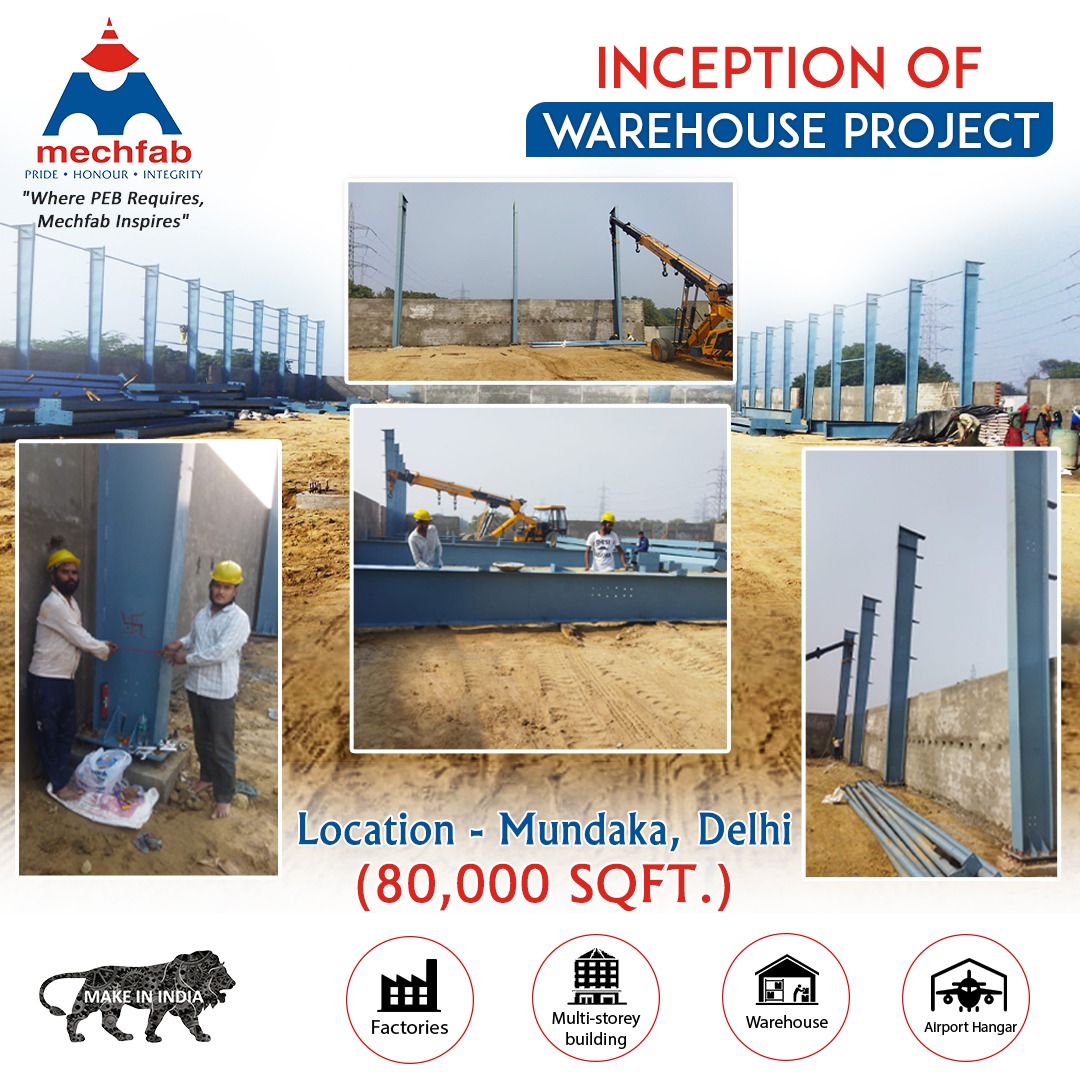 Mechfab2's tweet photo. #Mechfab's 1 more project has been started with a great zeal. Details are below👇:

Location : Mundaka, Delhi
Covering Area : 80,000 SQFT
Services : Design, Fabrication, Supply, Erection and many more for PEB Industry.

Learn More: -
Website:- https://t.co/Sv6y0CZFhD https://t.co/Sv63GyNn1P