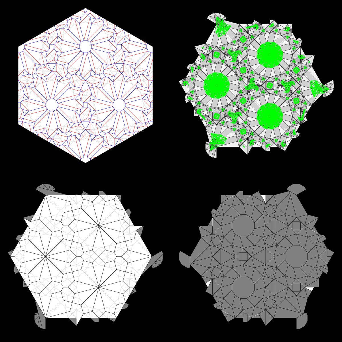 Hexagonal Tessellation of Dodecagons #1 by <a href="/BeberAlessandro/">Alessandro Beber</a>
Folded by flat-folder
Found 1 state in under a second
.
(1) crease pattern
(2) overlap graph
(3) one folded state
(4) the reverse side
.
Model reproduced with permission from <a href="/BeberAlessandro/">Alessandro Beber</a>
.
#flatfolder #origami