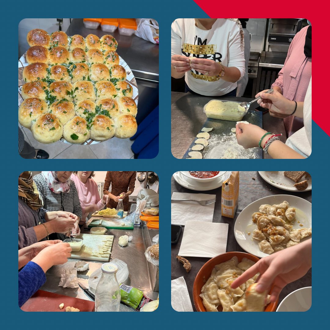 CJMontesionFA's tweet photo. En el grupo de Alfabetización, el viernes se iniciaron los talleres de comidas regionales gracias a la colaboración de #CISLA.
Fue el turno de la cocina ucraniana y disfrutamos mucho cocinando y aprendiendo juntas.
#TardorInclusiva #EntreGermans #Voluntariat #Interculturalitat https://t.co/bHZ9gbRMTq