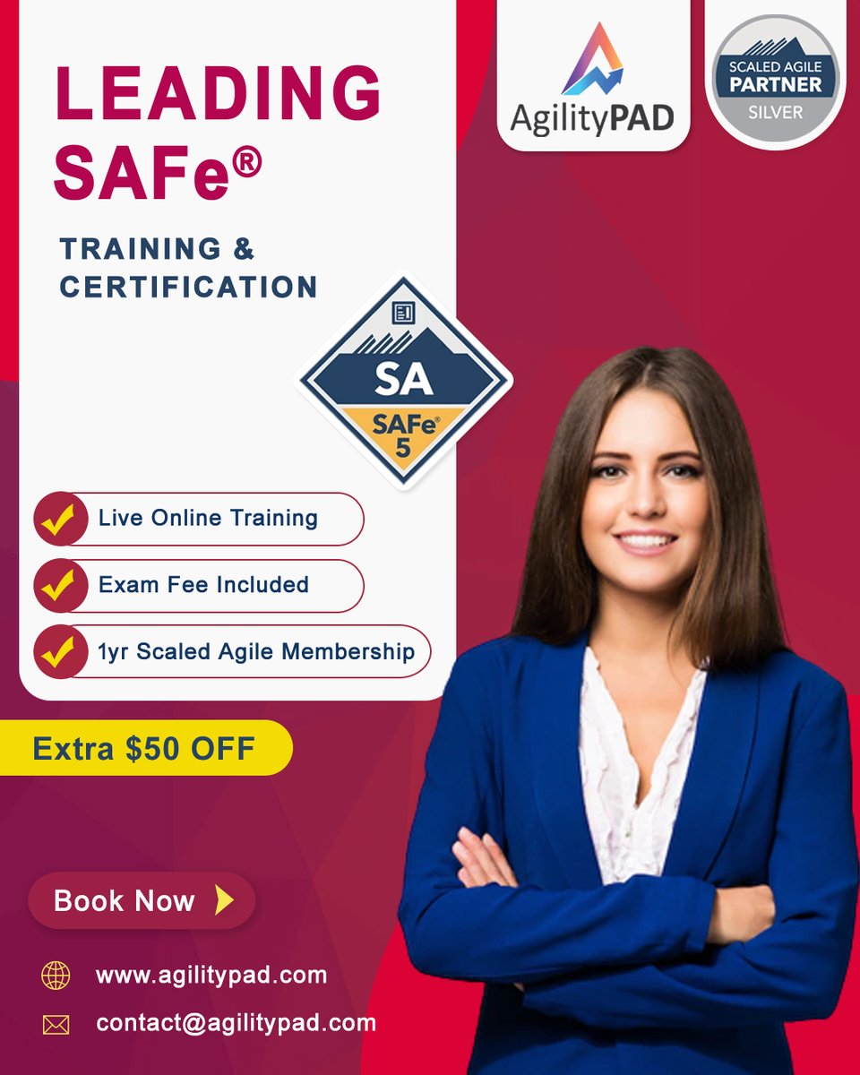 Enroll Now for Leading SAFe® (SA) Online Training & Certification. ✅ Get $50 OFF!
agilitypad.com/leading-safe/

#agilecoach #agilitypad #Leader #leadershipskills #leadingsafe #MBA #jobs #skilldevelopment #projectmanager #managerjobs #managertraining #training #devops #lean #agile