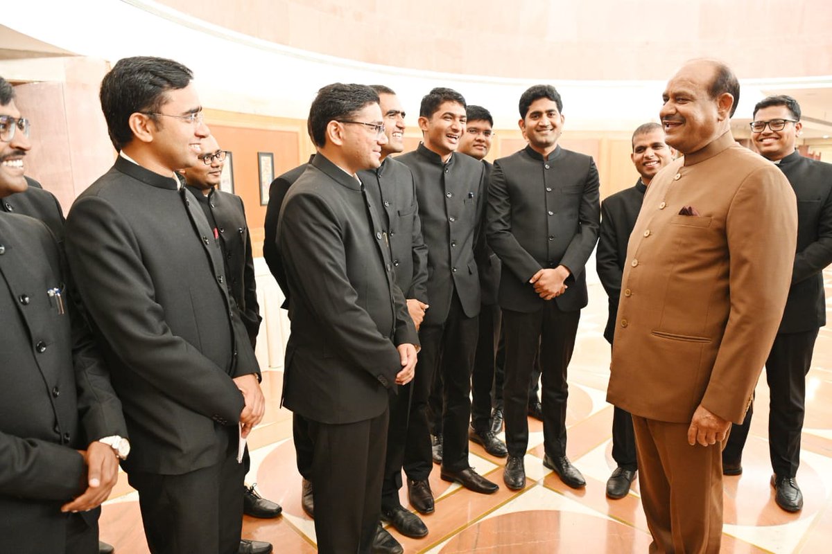 LokSabhaSectt's tweet photo. Lok Sabha Speaker Shri @ombirlakota inaugurated an appreciation course in Parliamentary Processes and Procedures for the Indian Forest Service (IFS) Probationers in Parliament House Complex, today. @loksabhaspeaker @Sansad_TV https://t.co/bsVKWauNAS