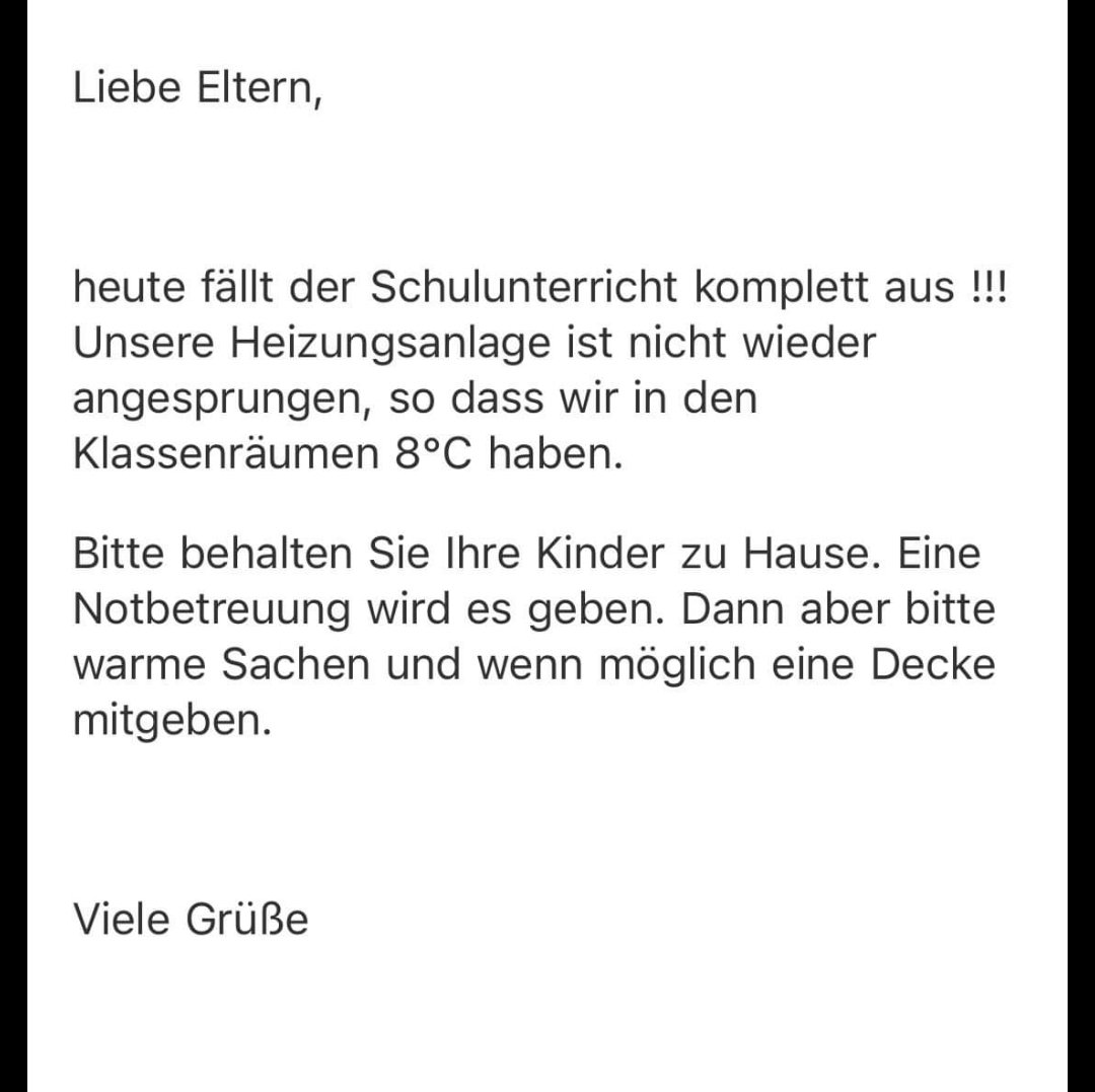 Keine Heizung, 
keine Schule, 
keine Bildung, 
keine Gleichstellung.

#SchulenHabenGeöffnet 
#KitasHabenGeöffnet