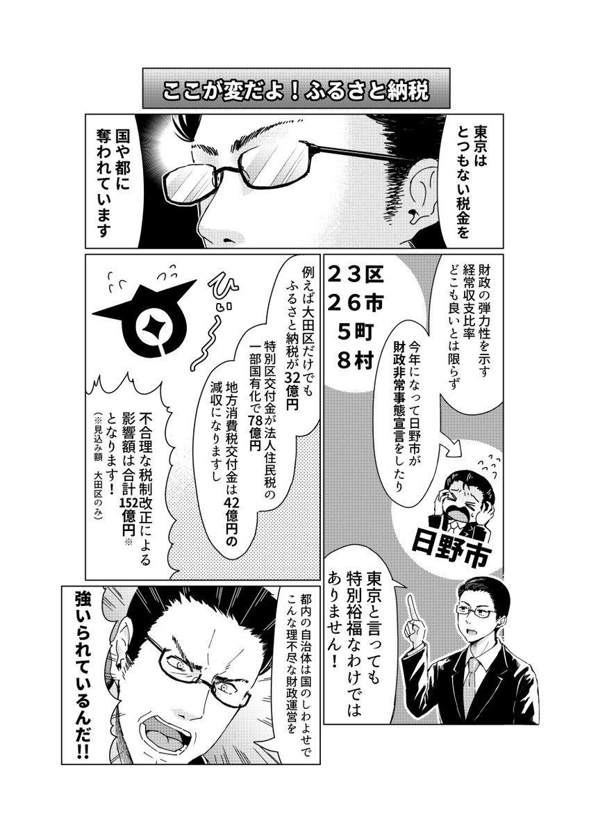 ふるさと納税は、大都市の税金を地方に流す制度です。
こんなことをする余裕があるなら、そのお金は住民福祉に使うべき。減税でも良い。税金は余っています。