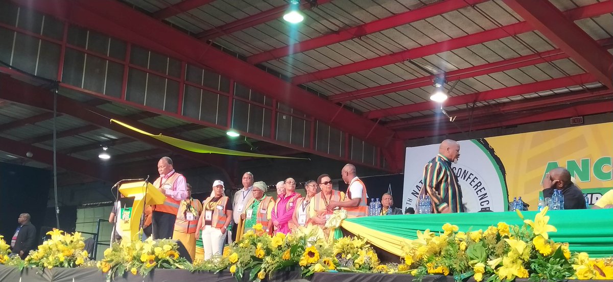 IEC has arrived on the podium to deliver the results #sabcnews #ANCelectiveconference #ANCNEC55