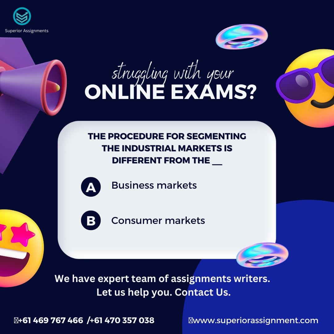 SuperiorAssign2's tweet image. Struggling With your Online exams?
We have a team of experts who can assist you when you are appearing for an online quiz.
Hire an expert and get online test help and online quiz help to get HD grades.
Contact Us: 
📞+61 469 767 466  /+61 470 357 038
🌐superiorassignment.com