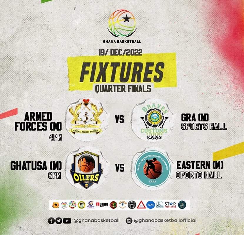 writeKorley's tweet photo. 2022 @ghanabasketball National Basketball Championship enters the Quarter finals
8 games today.
Who makes it to the semi finals?
#natchamp
#ghanabasketball
#ghanabasketballwillrise https://t.co/IJmBPZKZk3