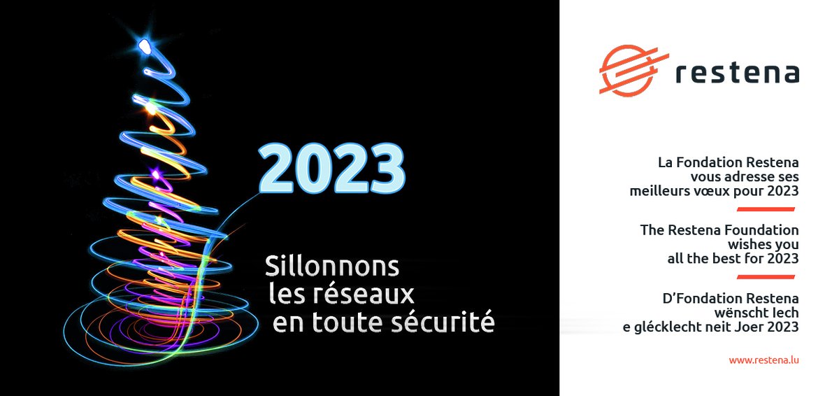 #SeasonsGreetings - As the year 2022 draws to an end, the @Restena Foundation team wishes you a happy and healthy new year!