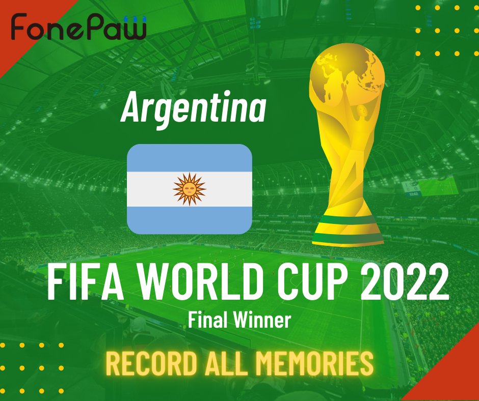 FonePaw's tweet photo. 👑ARGENTINA
Record All the Highlights and Beautiful Memories with FonePaw Screen Recorder.
web: https://t.co/hO0JNk1wsk 
#fifa #FIFAWorldCup #ArgentinaVsFrance #WorldCupFinal #FonePaw https://t.co/sE41dm1iLv
