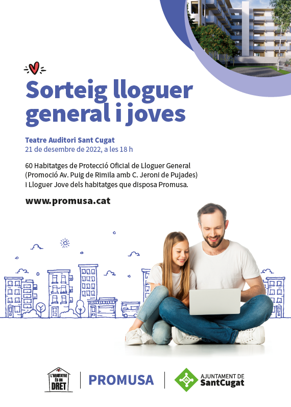 ajsantcugat's tweet photo. 🏠Aquest dimecres, 21 de desembre, es durà a terme el sorteig per accedir a un dels pisos de lloguer general per a joves de la promoció de #Promusa, ubicada al c/ Jeroni de Pujades.
🕕18h
📍Teatre-Auditori
@fraduchaltet @MarcoSz4 @SolerPere https://t.co/tObpyz8LhR